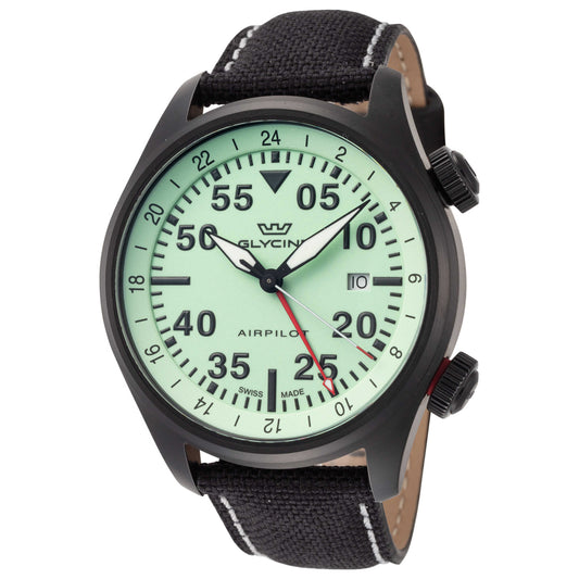 Front view of Glycine Airpilot GMT 44 Men's Quartz Watch GL0439
