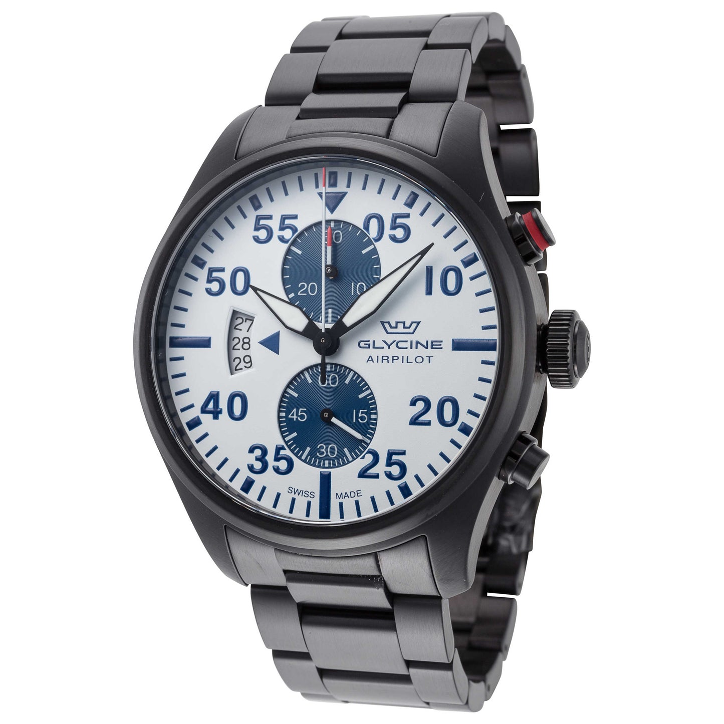 Front view of Glycine Airpilot Chrono Men's Quartz Watch GL0441