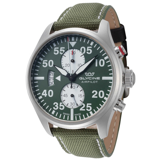 Front view of Glycine Airpilot Chrono 44 Men's Quartz Watch GL0445