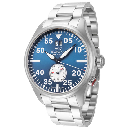 Front view of Glycine Airpilot Dual Time 44 Men's Quartz Watch GL0449