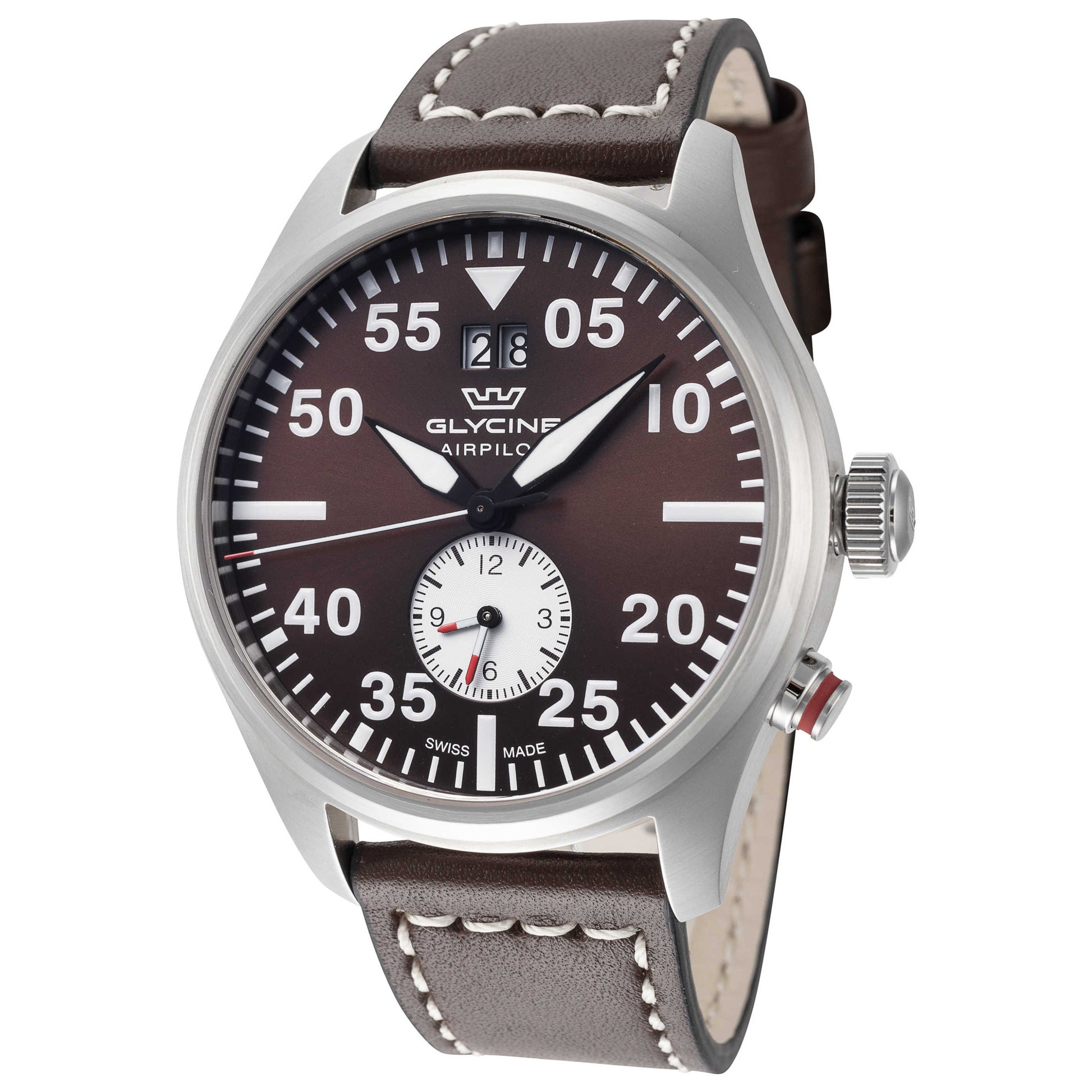 Front view of Glycine Airpilot Dual Time 44 Men's Quartz Watch GL0452