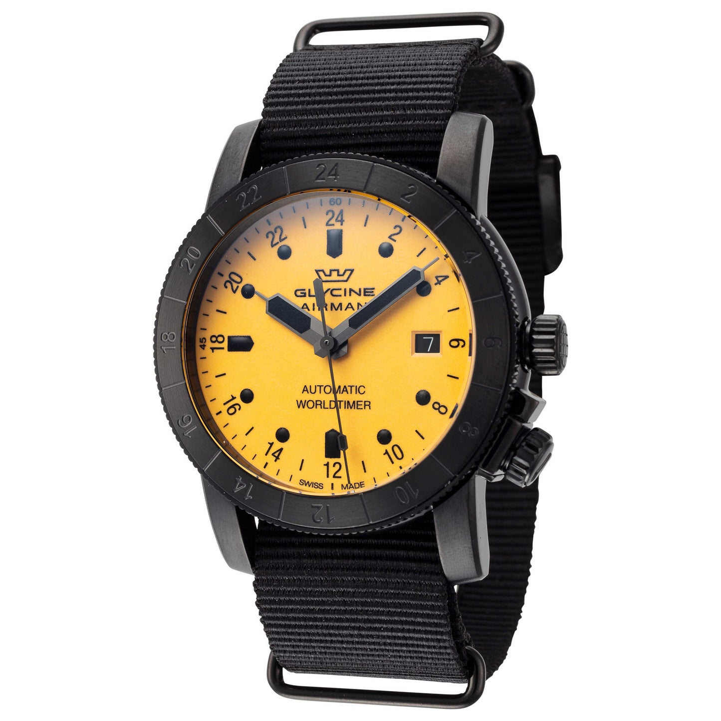Front view of Glycine Airman Contemporary GMT Men's Automatic Watch GL0463