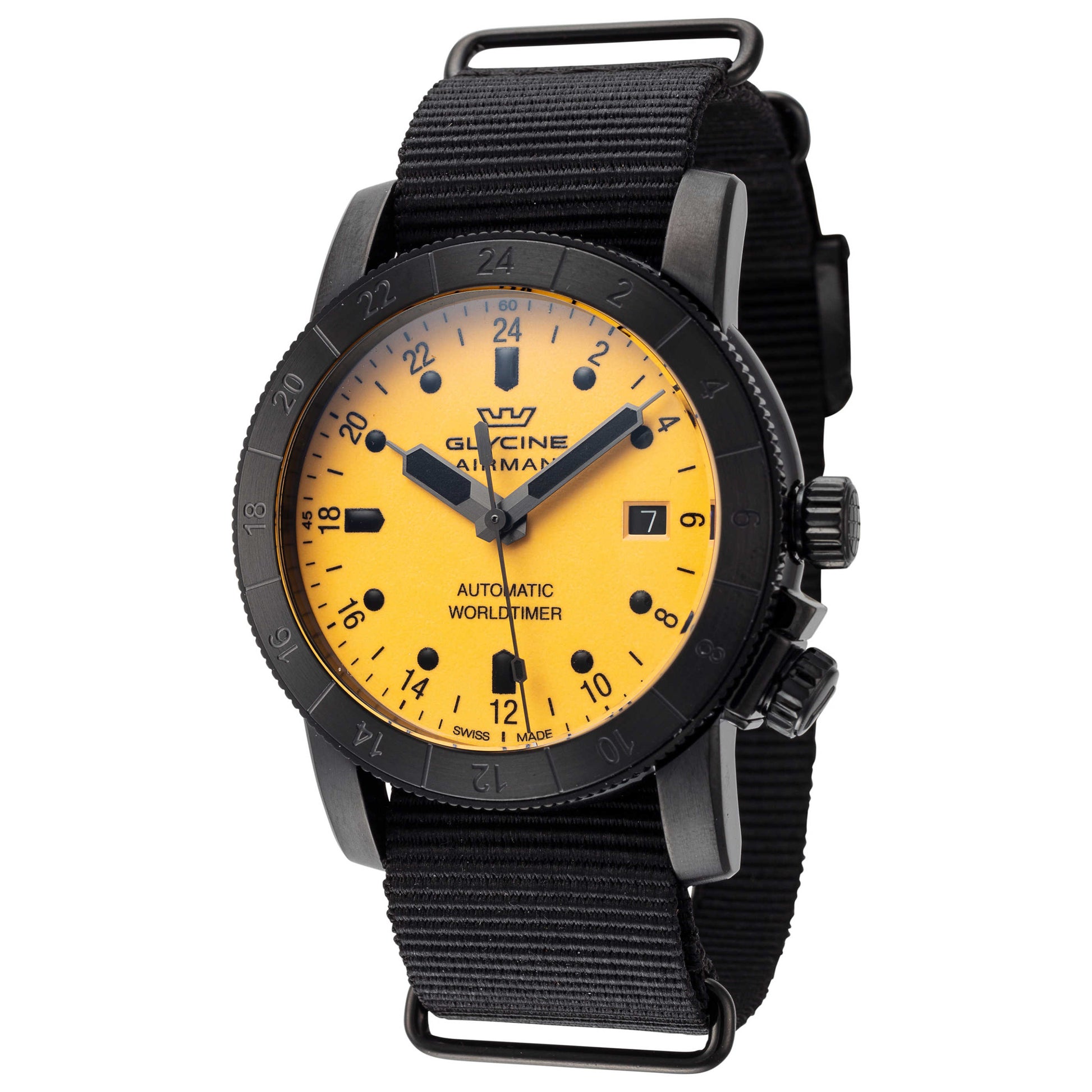 Front view of Glycine Airman Contemporary GMT Men's Automatic Watch GL0463