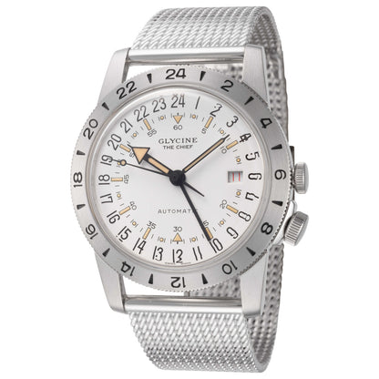 Front view of Glycine Airman The Chief Vintage GMT Men's Automatic Watch GL0466