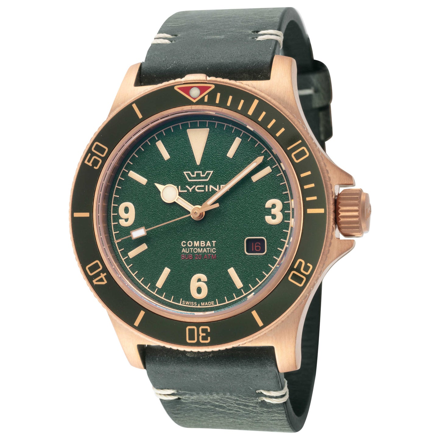 Front view of Glycine Combat Sub Bronze Men's Automatic Watch GL0482