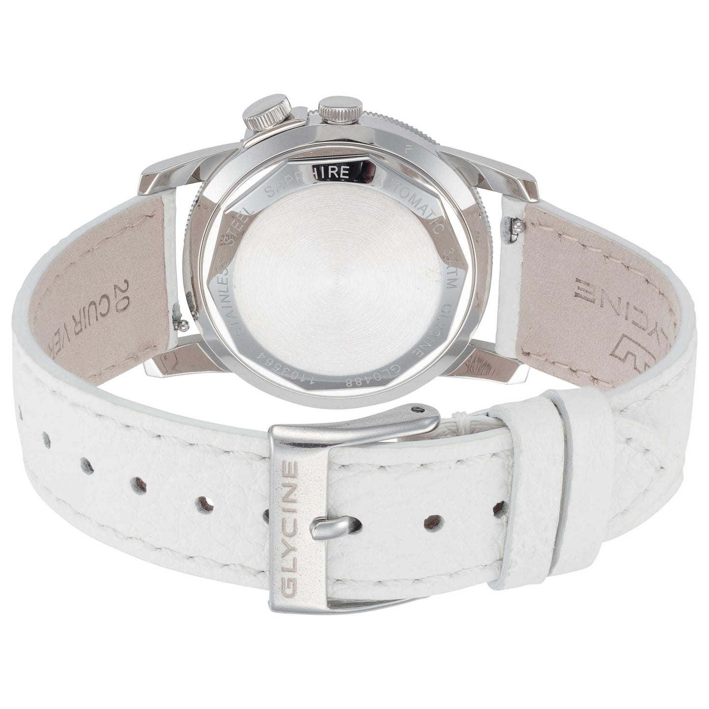 Back view of Glycine Airman Vintage GMT Purist Women's Automatic Watch GL0488