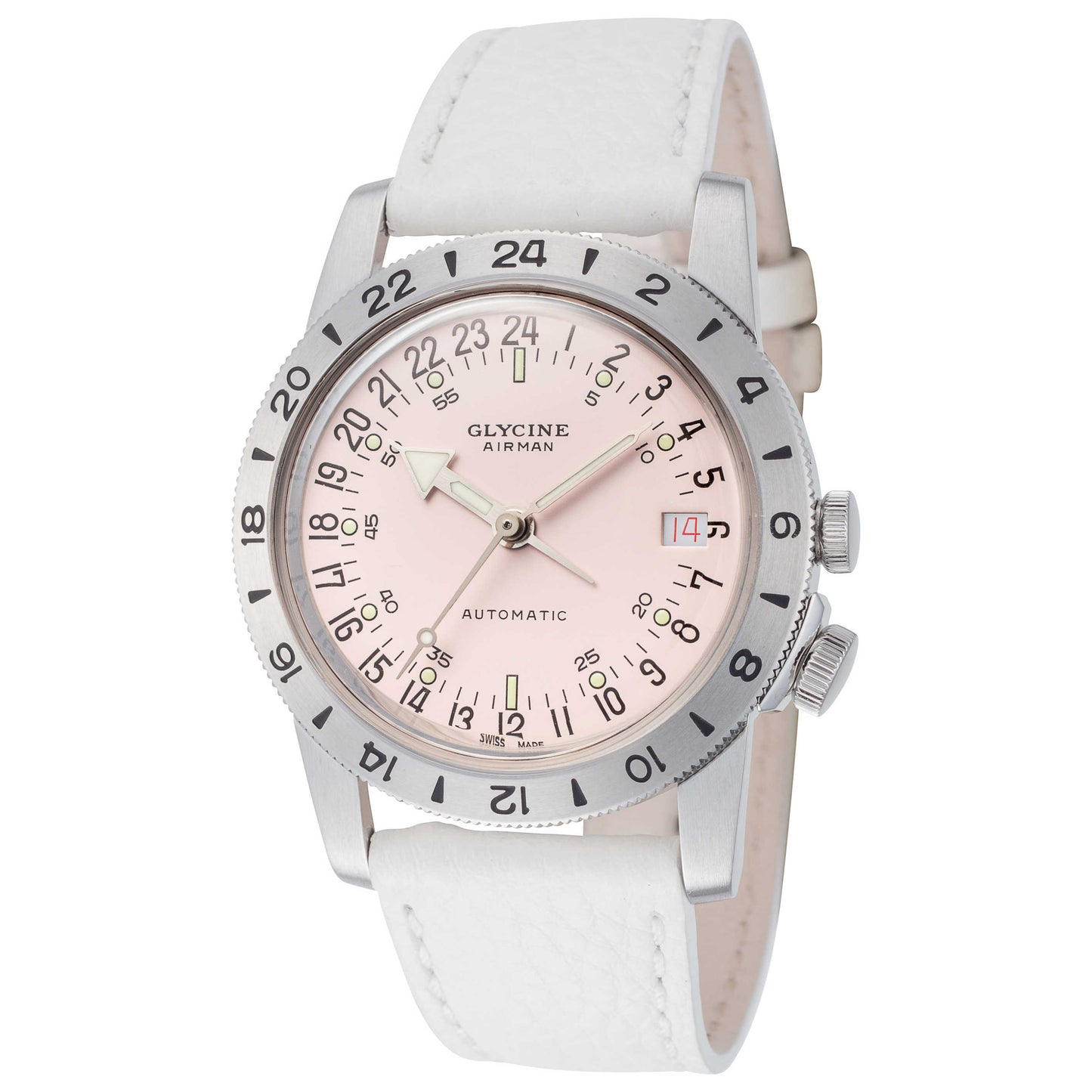 Front view of Glycine Airman Vintage GMT Purist Women's Automatic Watch GL0488