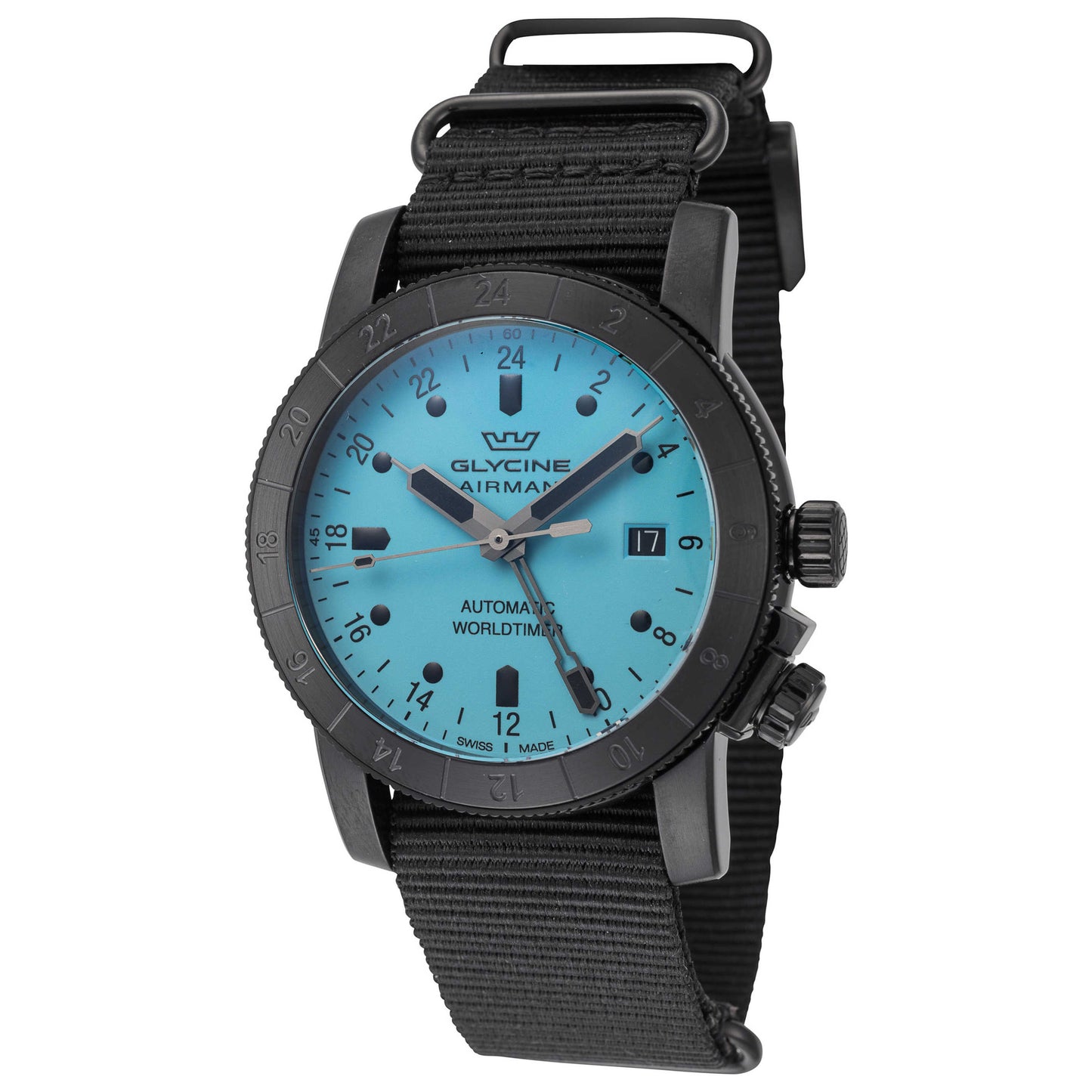 Front view of Glycine Airman Contemporary GMT Men's Automatic Watch GL0490