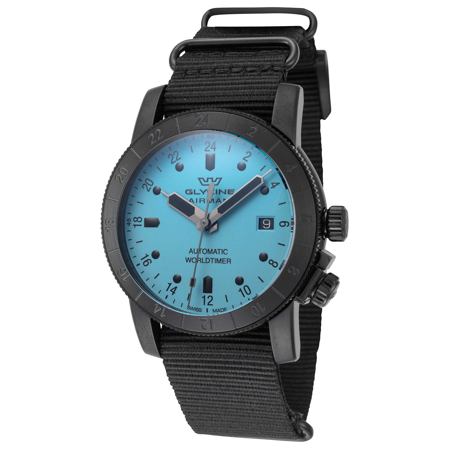 Front view of Glycine Airman Contemporary Purist GMT Men's Automatic Watch GL0491