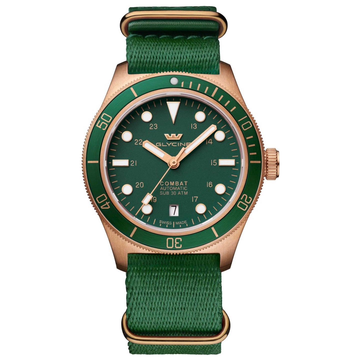 Front view of Glycine Combat Sub Bronze Unisex Automatic Watch GL0519