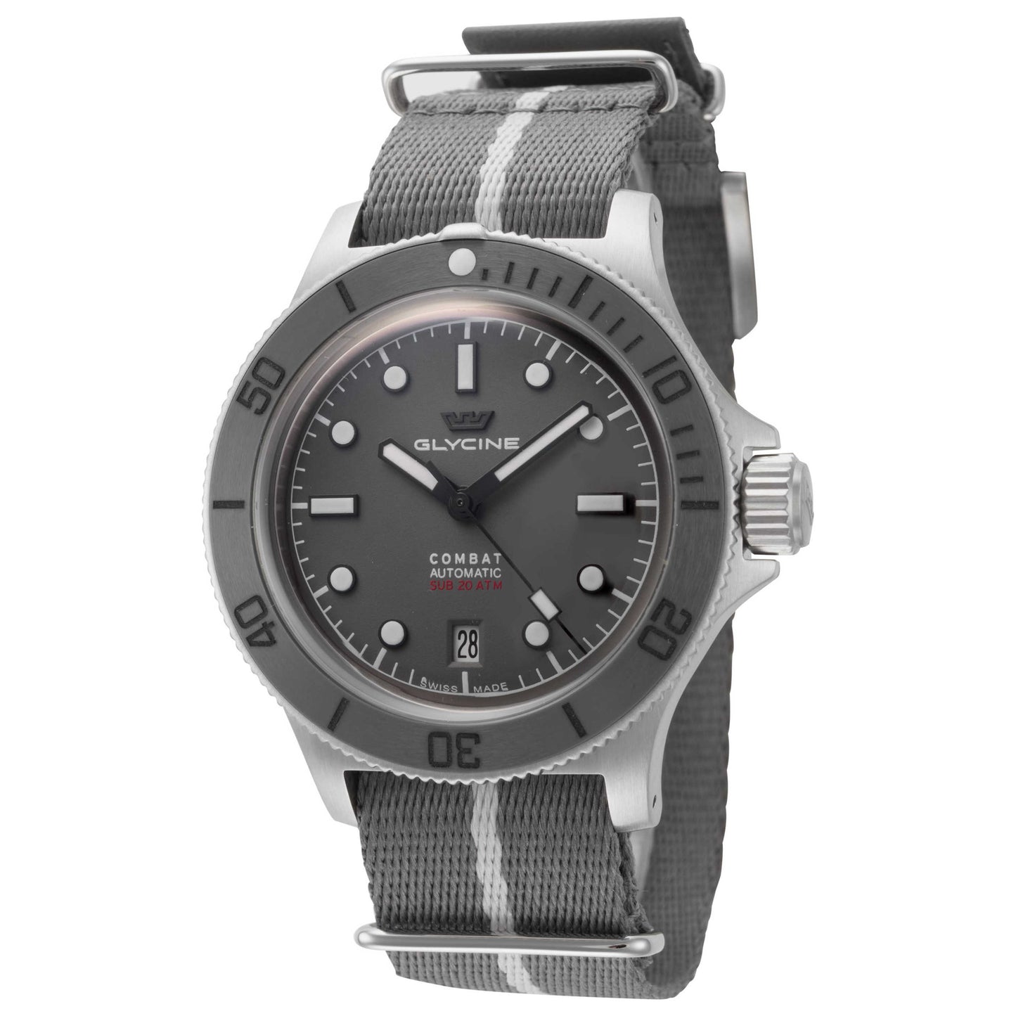 Front view of Glycine Combat Sub Box Ceramic Men's Automatic Watch GL0526