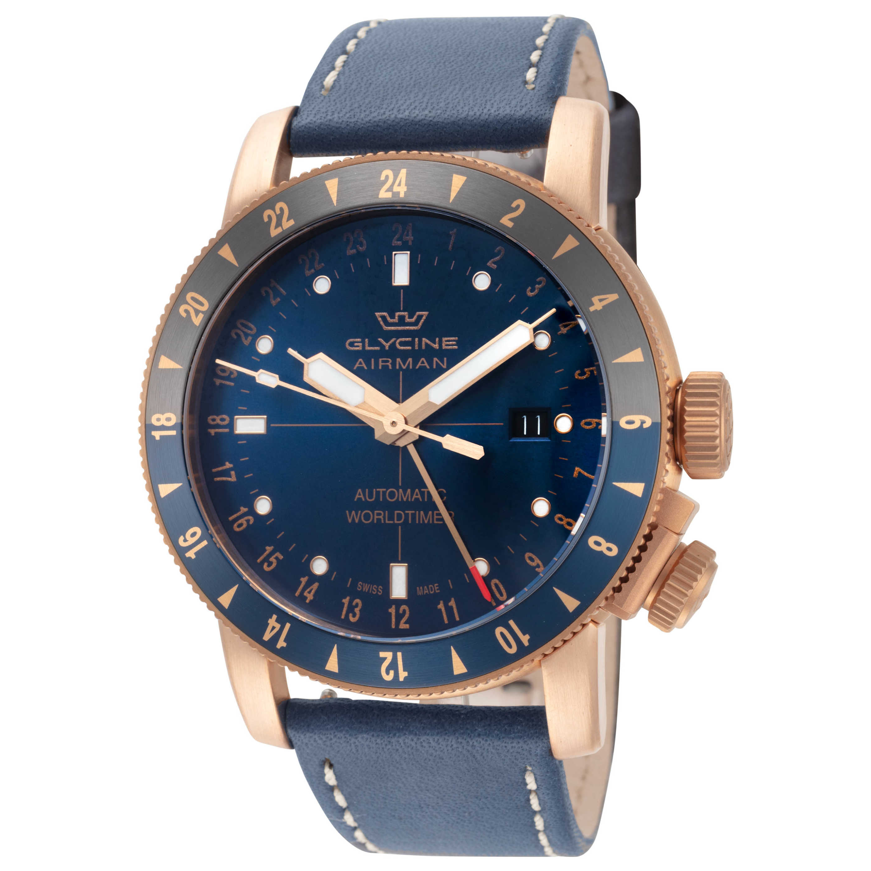 Glycine Airman Contemporary Bronze GMT Men's Watch GL0548