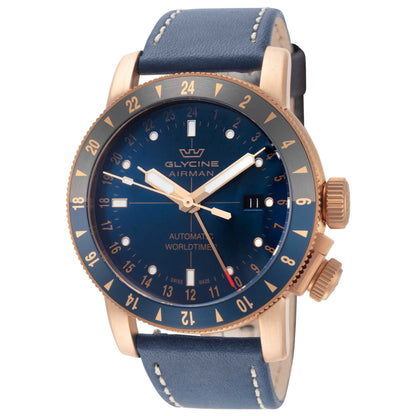 Front view of Glycine Airman Contemporary Bronze GMT Men's Automatic Watch GL0548