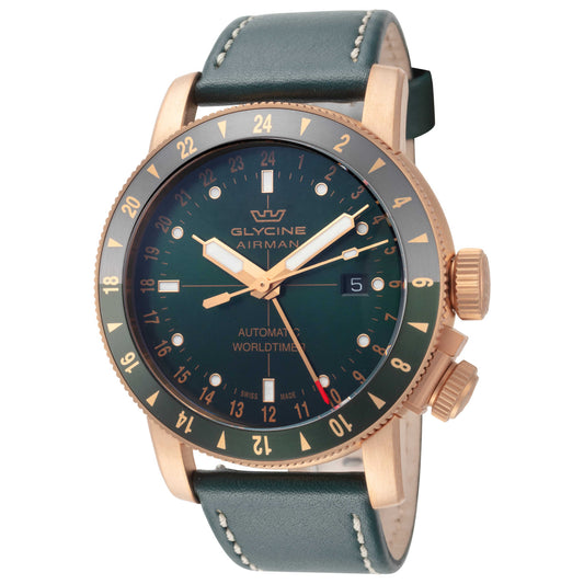 Front view of Glycine Airman Contemporary Bronze GMT Men's Automatic Watch GL0550