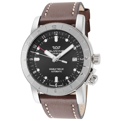 Front view of Glycine Ariman Double Twelve Men's Automatic Watch GL0552