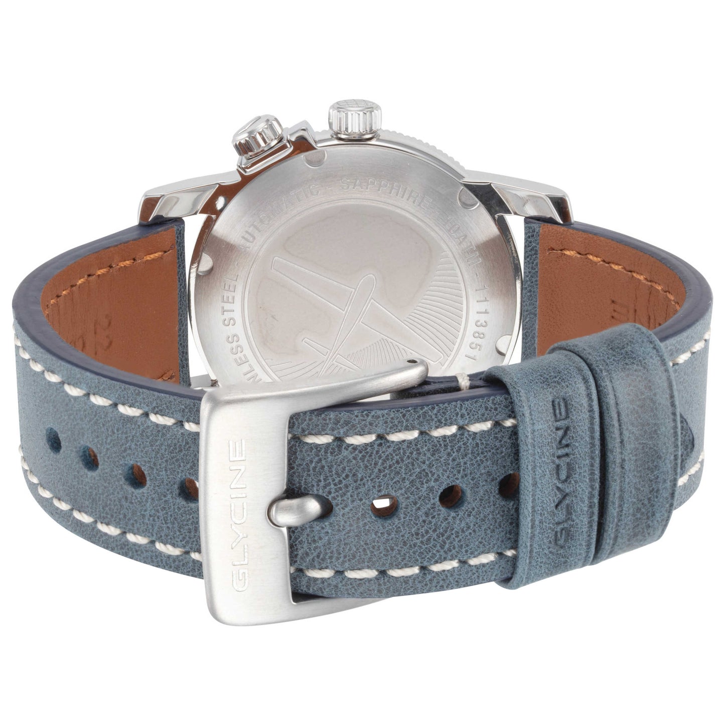 Back view of Glycine Ariman Double Twelve Men's Automatic Watch GL0553
