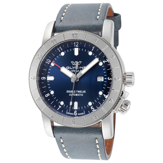 Front view of Glycine Ariman Double Twelve Men's Automatic Watch GL0553