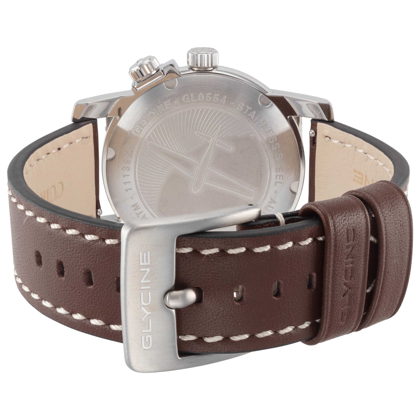 Back view of Glycine Ariman Double Twelve Men's Automatic Watch GL0554