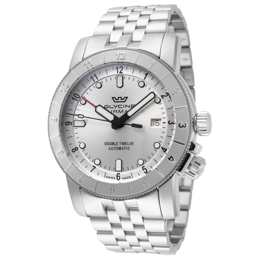Front view of Glycine Ariman Double Twelve Men's Automatic Watch GL0555