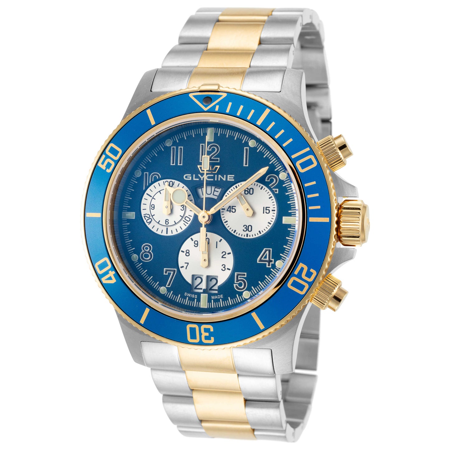 Front view of Glycine Combat Sub Quartz Chronograph Men's Quartz Watch GL1002