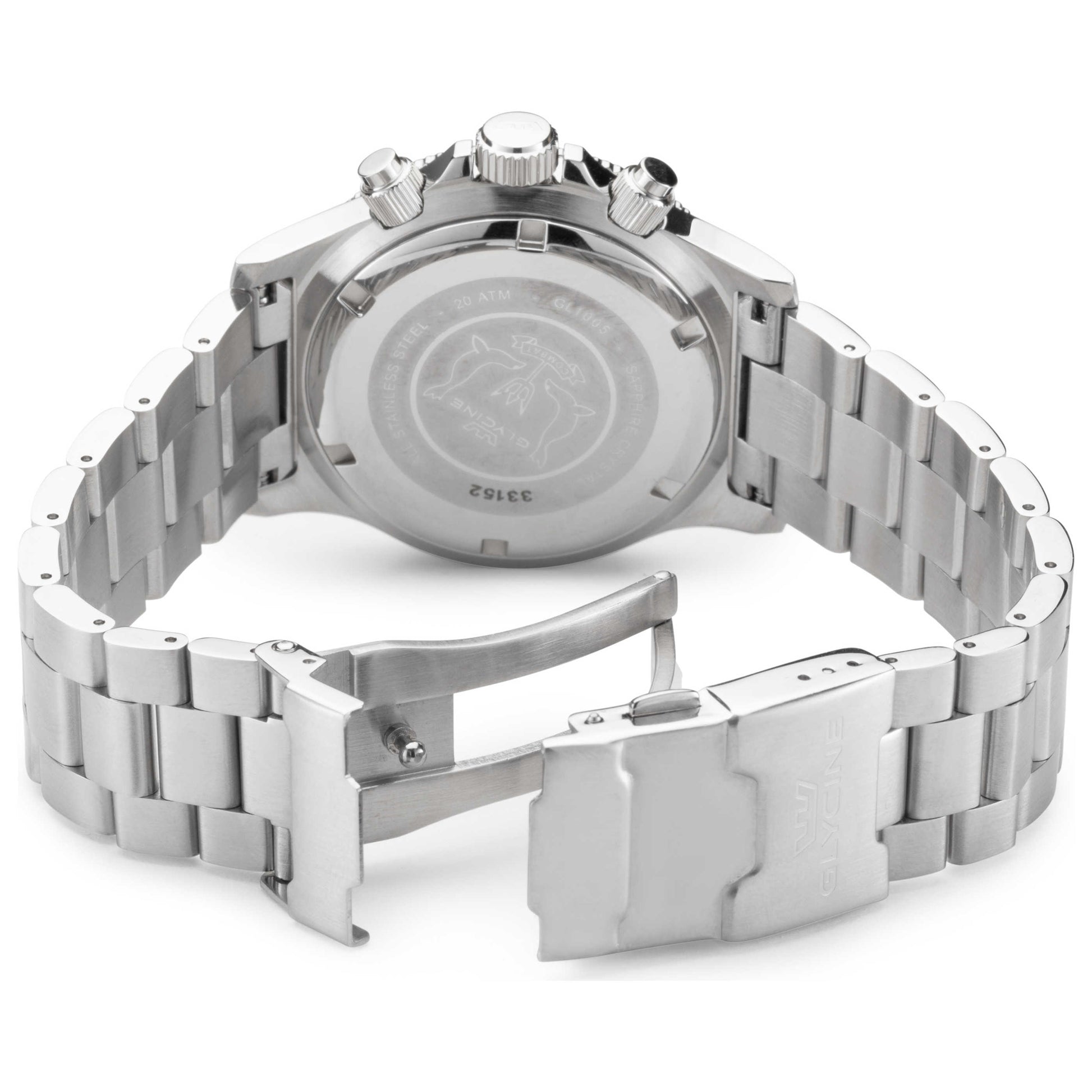 Back view of Glycine Combat Sub Quartz Chronograph Men's Quartz Watch GL1005