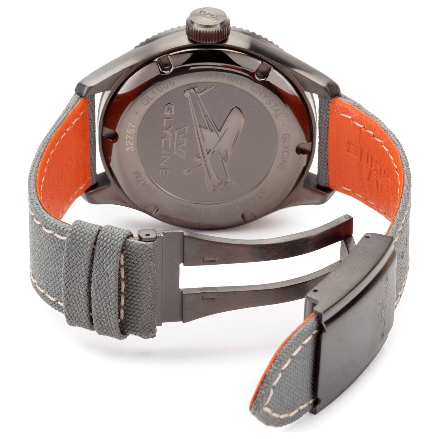 Back view of Glycine Airman GMT Quartz Men's Swiss Quartz (Battery-Powered) Watch GL1006