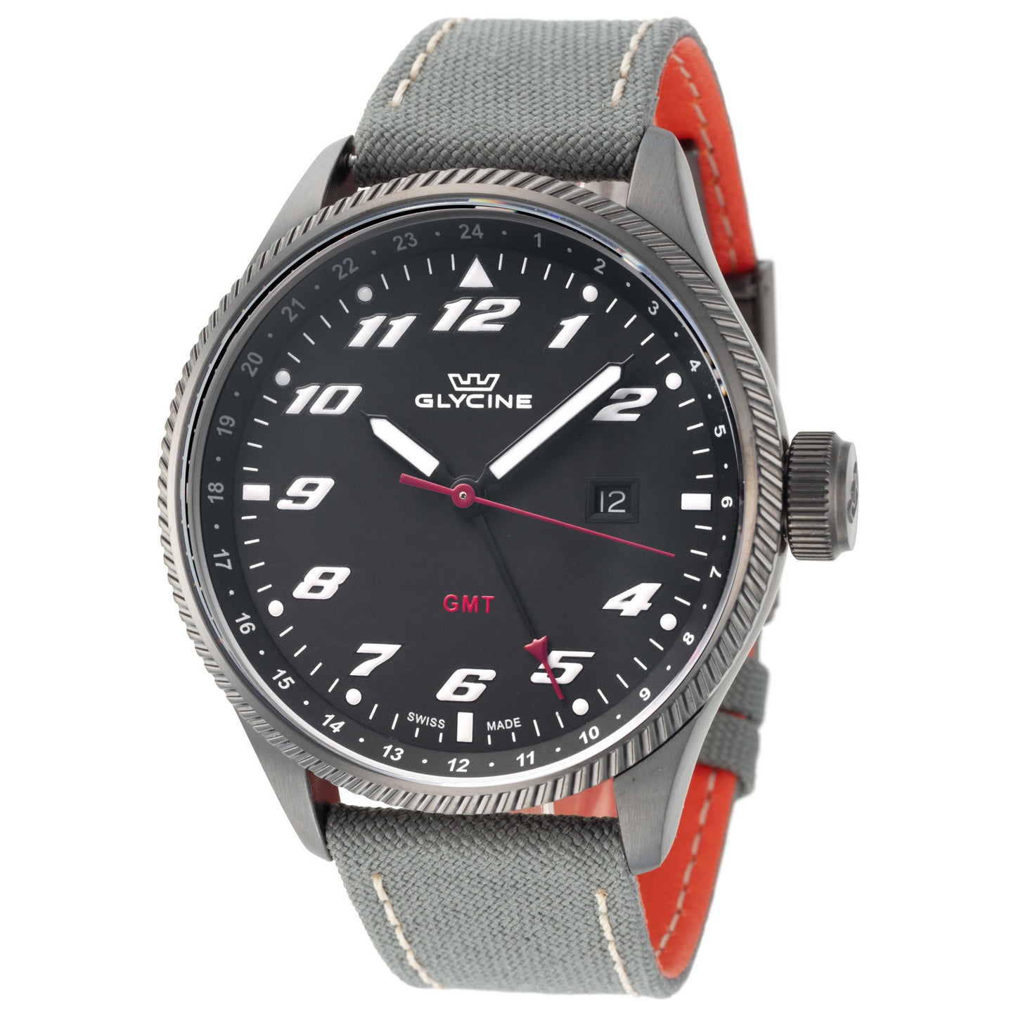 Front view of Glycine Airman GMT Quartz Men's Swiss Quartz (Battery-Powered) Watch GL1006