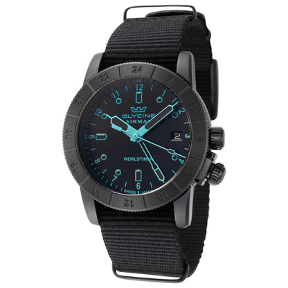 Front view of Glycine Airman Worldtimer Men's Quartz Watch GL1025