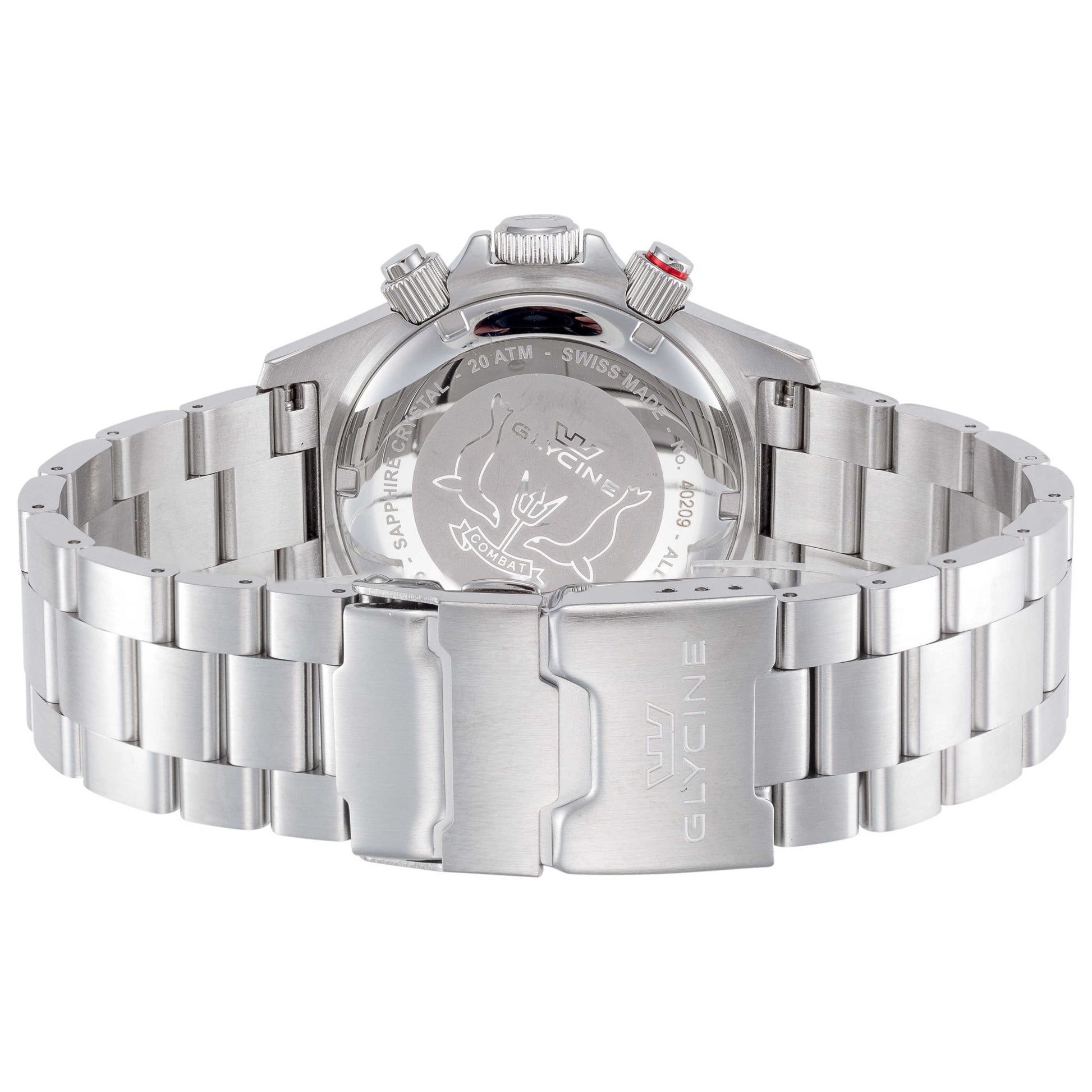 Back view of Glycine Combat Chronograph Men's Quartz Watch GL1042