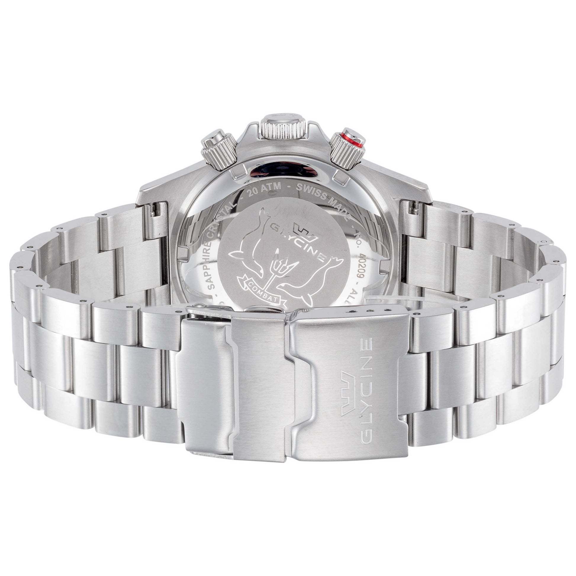 Back view of Glycine Combat Chronograph Men's Quartz Watch GL1045