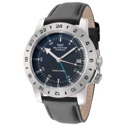 Front view of Glycine Airman Worldtimer GMT Men's Quartz Watch GL1048