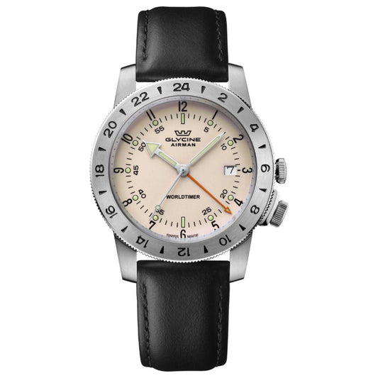 Front view of Glycine Airman Worldtimer GMT Men's Quartz Watch GL1050