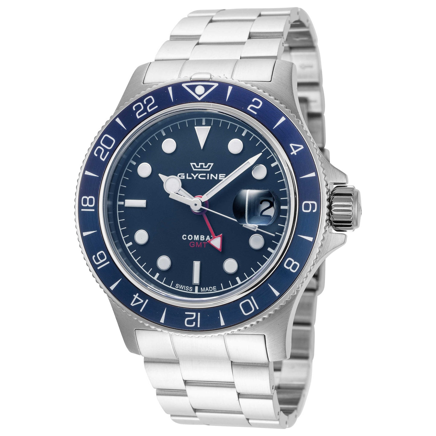Front view of Glycine Combat Sub GMT Men's Quartz Watch GL1051
