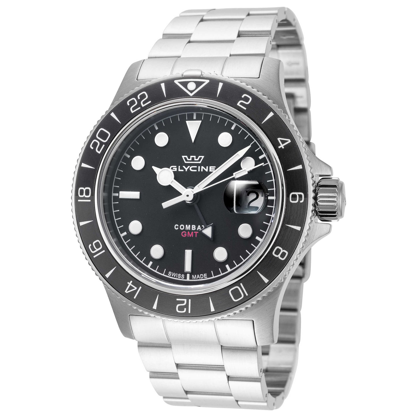 Front view of Glycine Combat Sub GMT Men's Quartz Watch GL1052