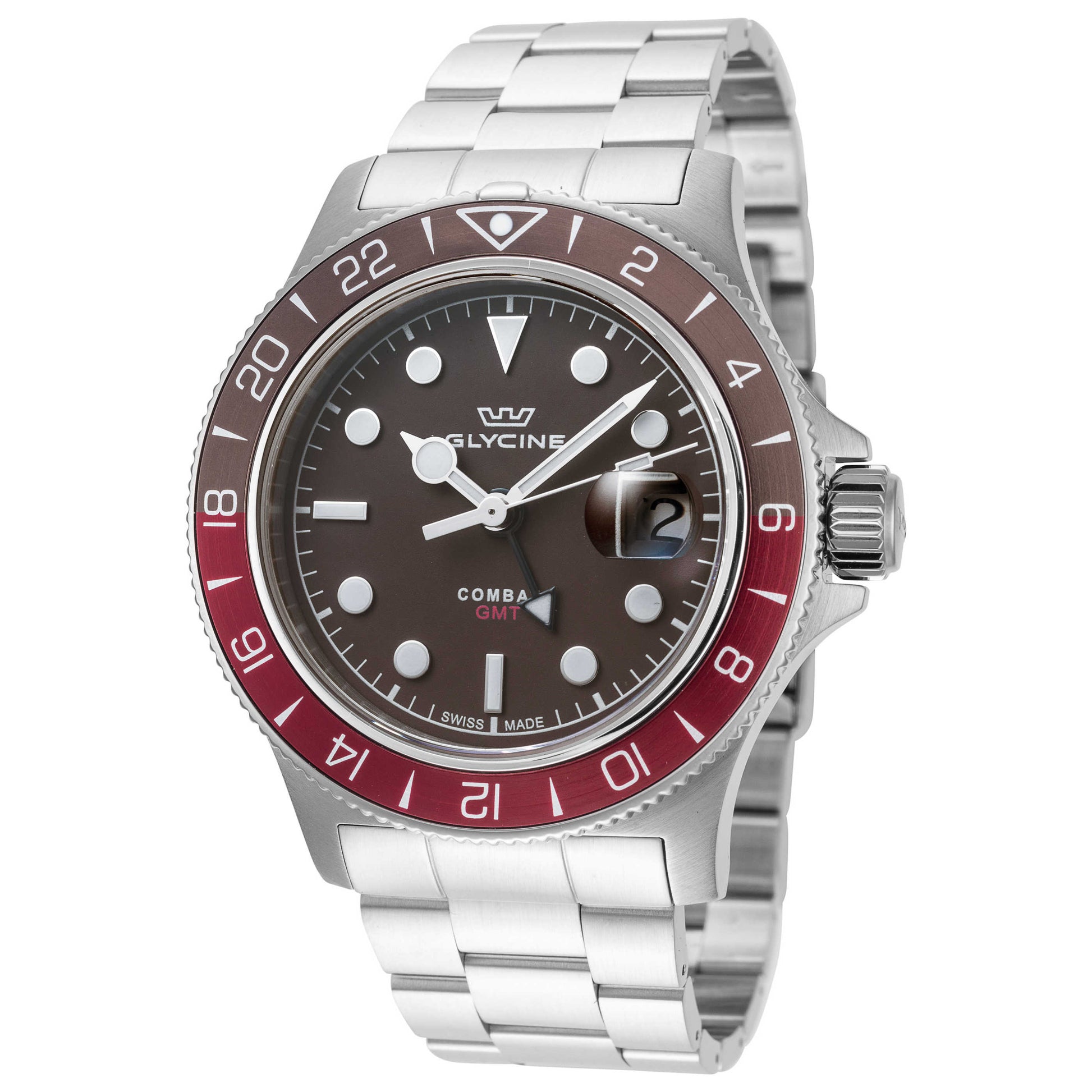 Front view of Glycine Combat Sub GMT Men's Quartz Watch GL1053