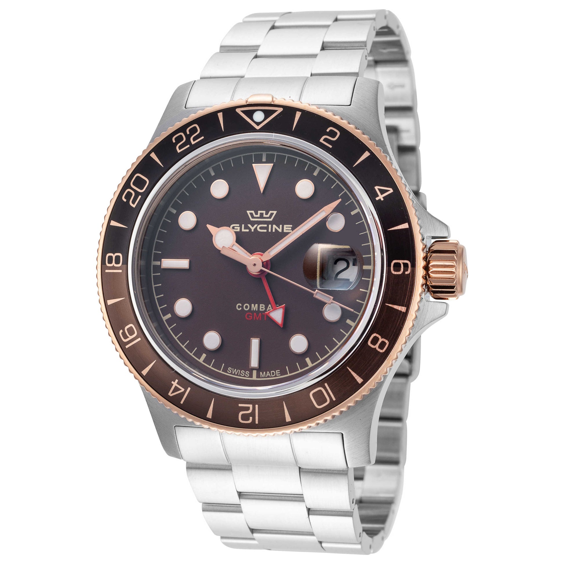 Front view of Glycine Combat Sub GMT Men's Quartz Watch GL1056