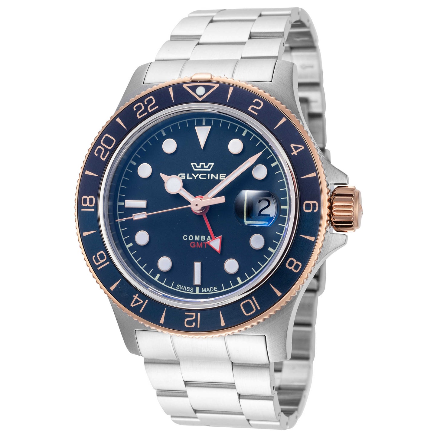 Front view of Glycine Combat Sub GMT Men's Quartz Watch GL1057