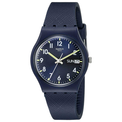 Front view of Swatch Silicone Unisex Quartz Watch GN718