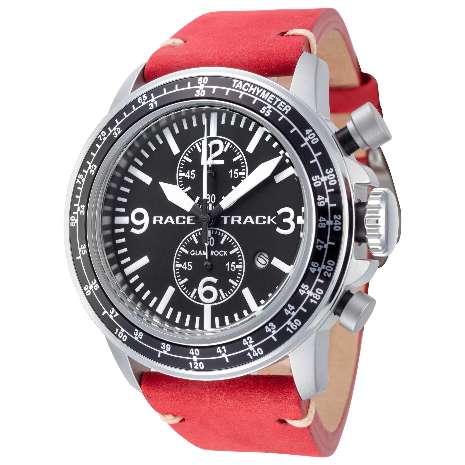 Front view of Glam Rock Racetrack Action Tachymeter Men's Quartz Watch GR-104-22