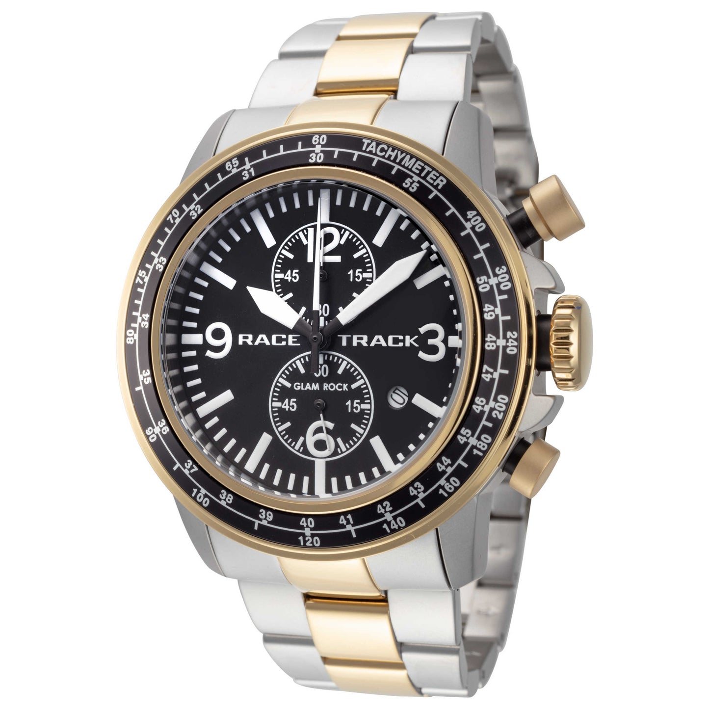 Front view of Glam Rock Racetrack Action Tachymeter Men's Quartz Watch GR-106-22