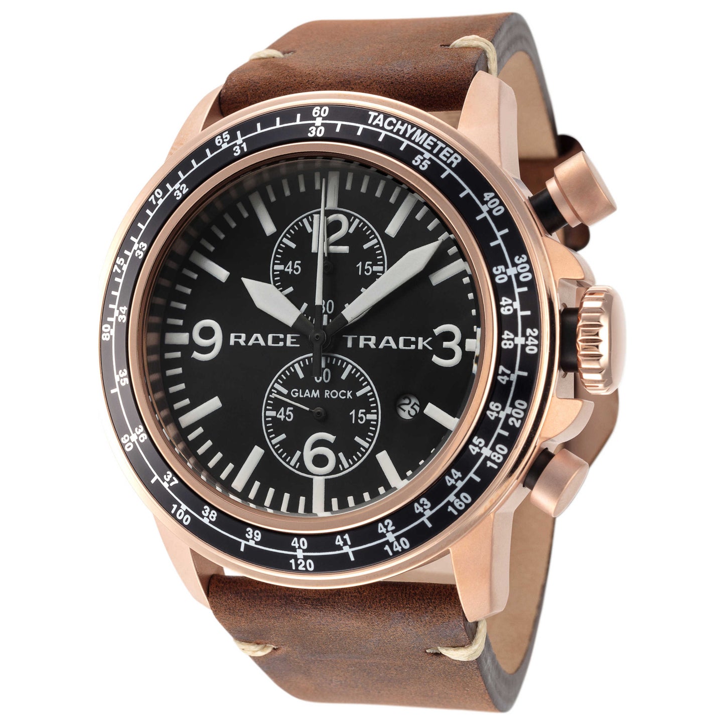 Front view of Glam Rock Racetrack Action Tachymeter Men's Quartz Watch GR-107-22