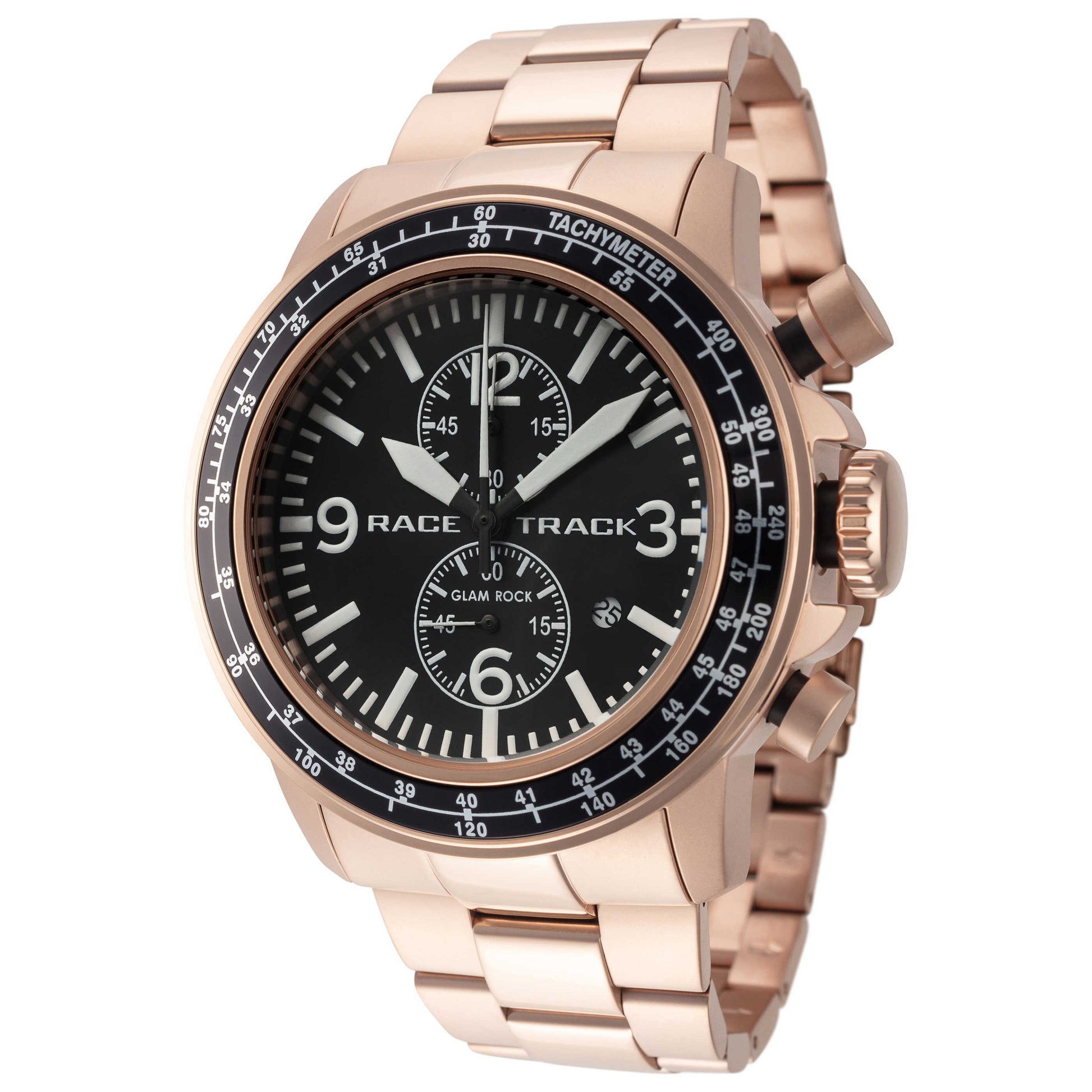 Front view of Glam Rock Racetrack Action Tachymeter Men's Quartz Watch GR-108-22