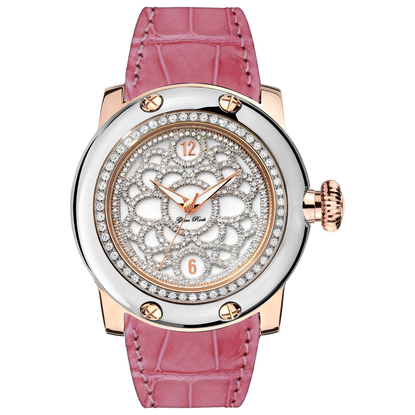 Front view of Glam Rock Miami Women's Quartz Watch GR10521DROSE