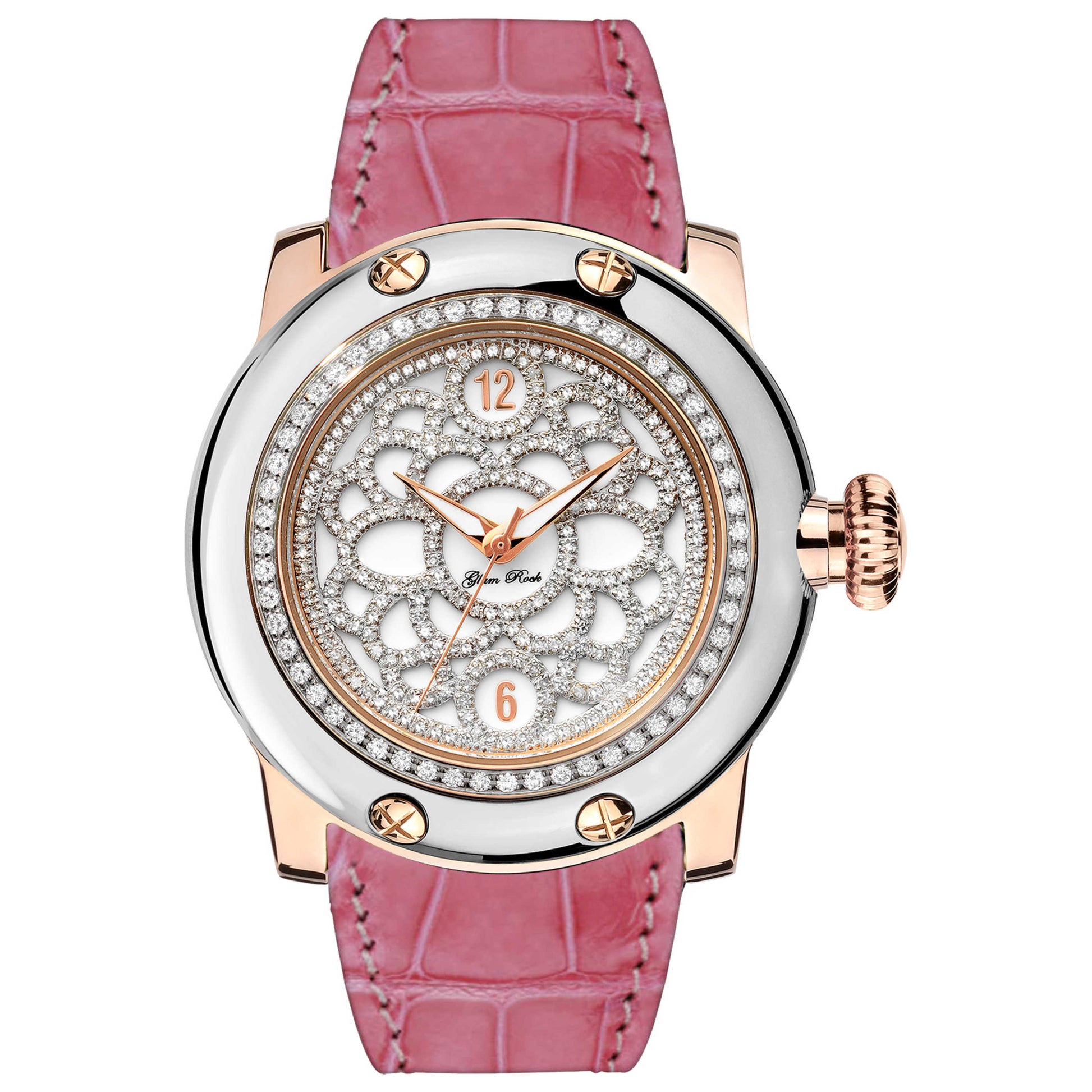 Front view of Glam Rock Miami Women's Quartz Watch GR10521DROSE