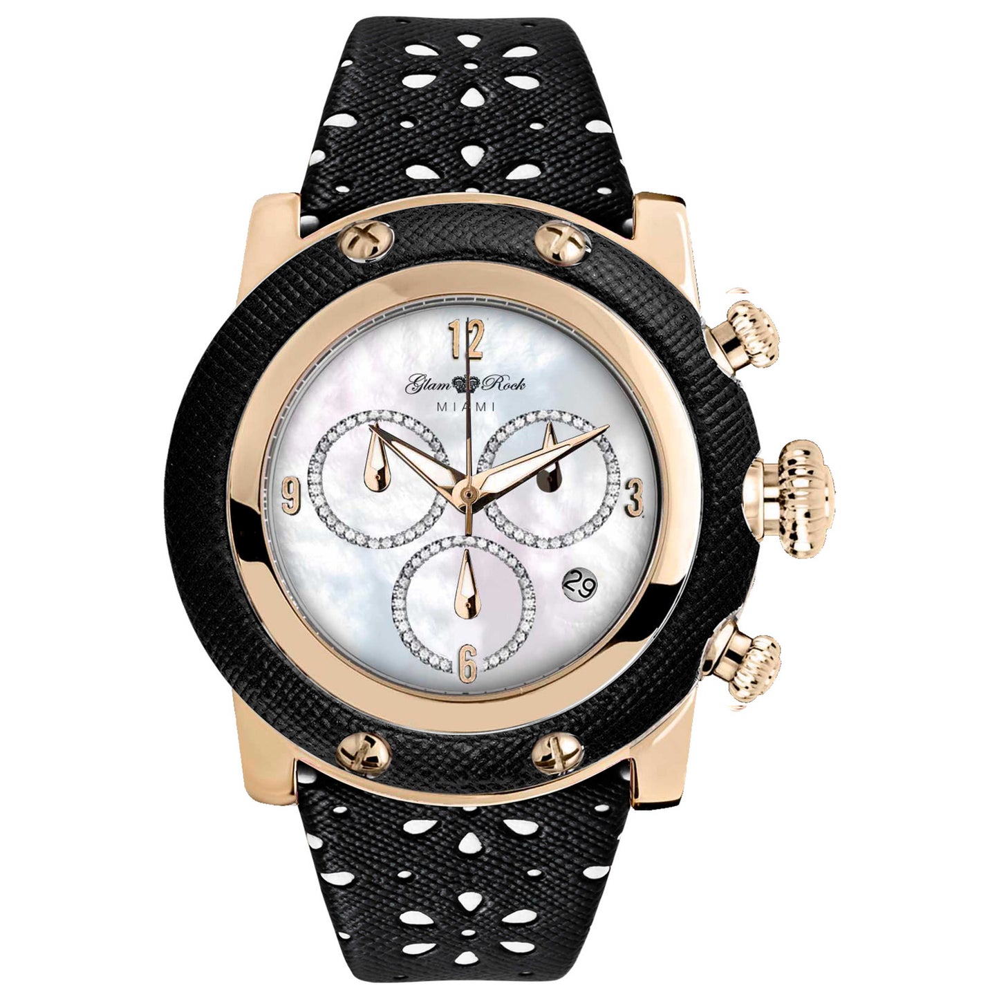 Front view of Glam Rock Miami Women's Quartz Watch GR11140RGF
