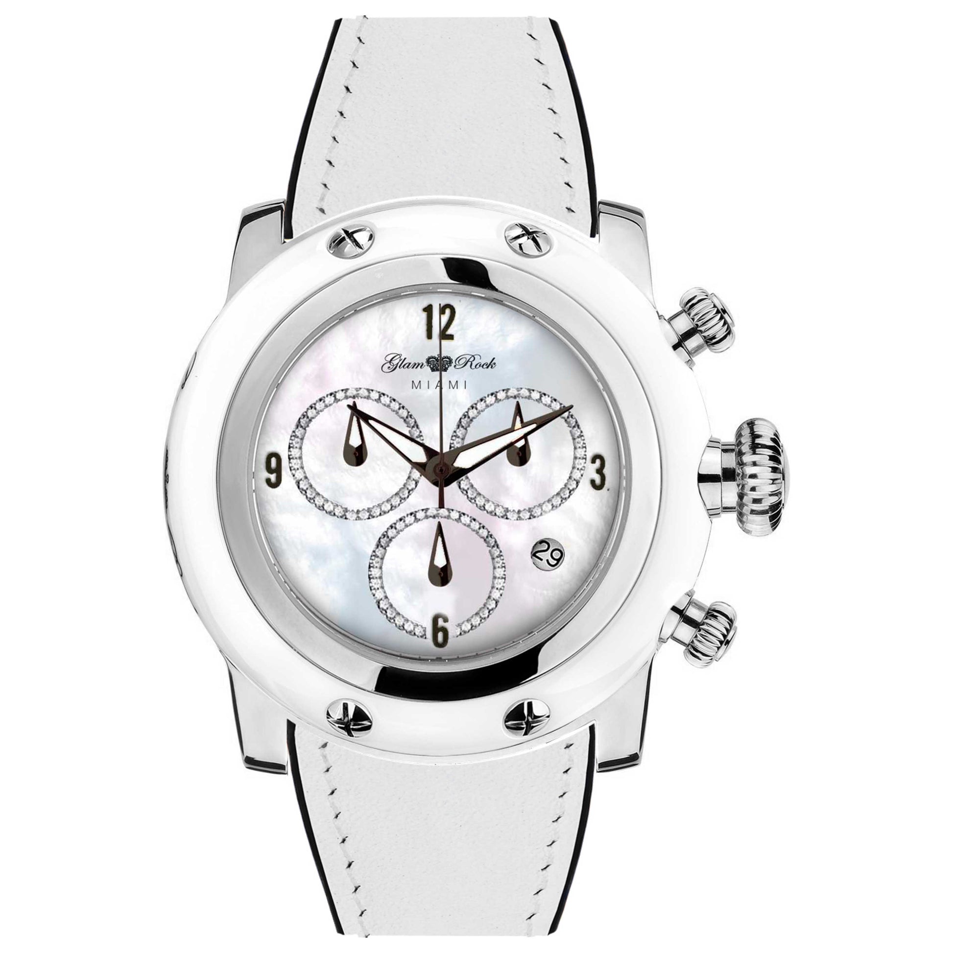 Front view of Glam Rock Miami Women's Quartz Watch GR11146WC
