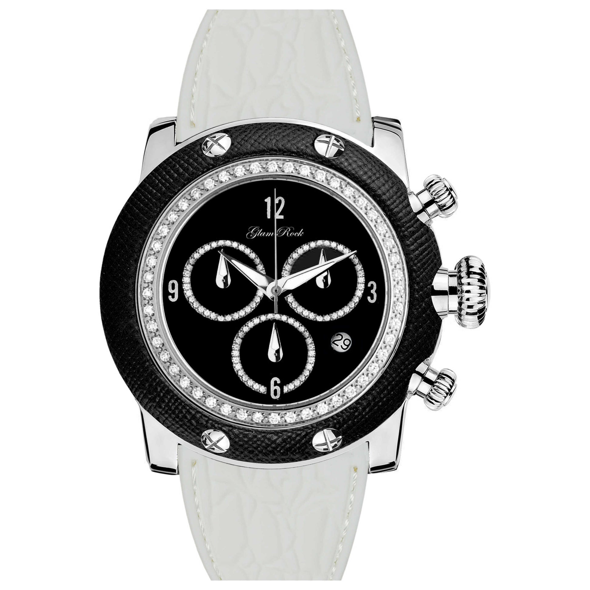 Front view of Glam Rock Miami Women's Quartz Watch GR11148DSIL