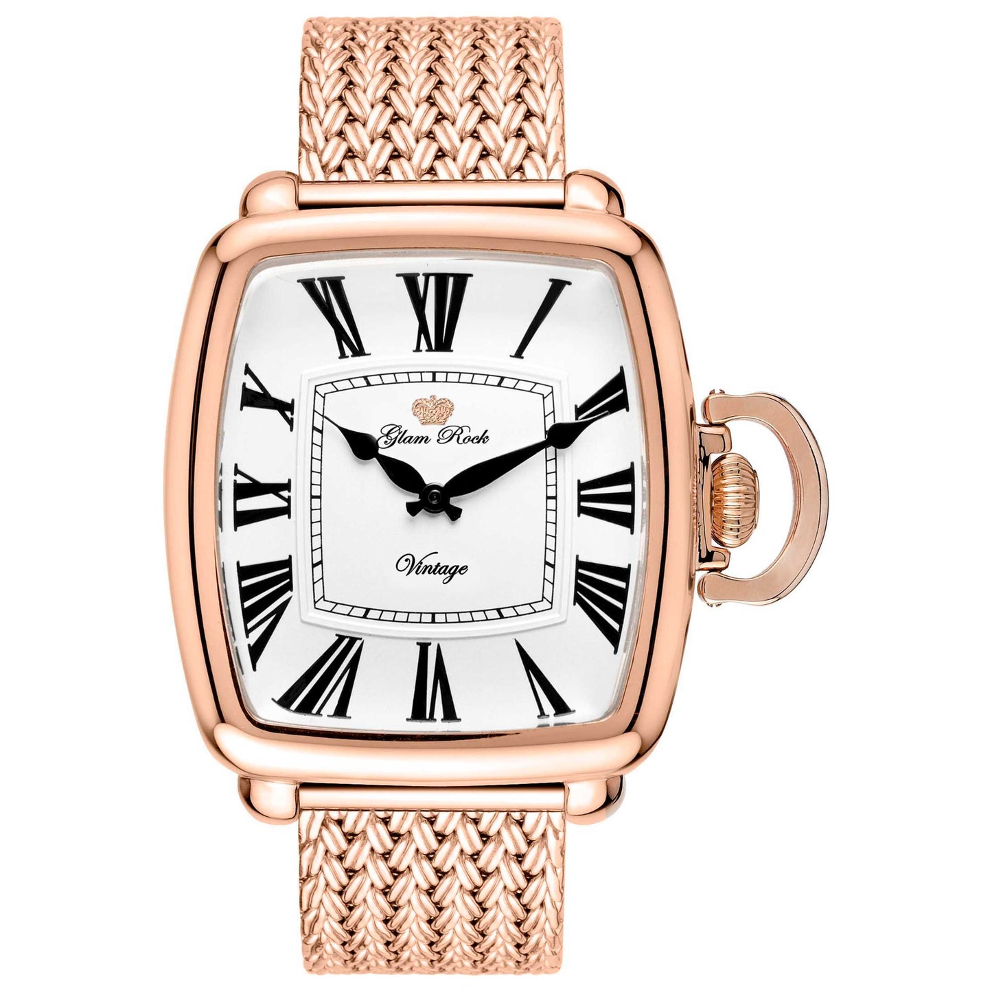 Front view of Glam Rock Vintage Men's Quartz Watch GR28030F-BR