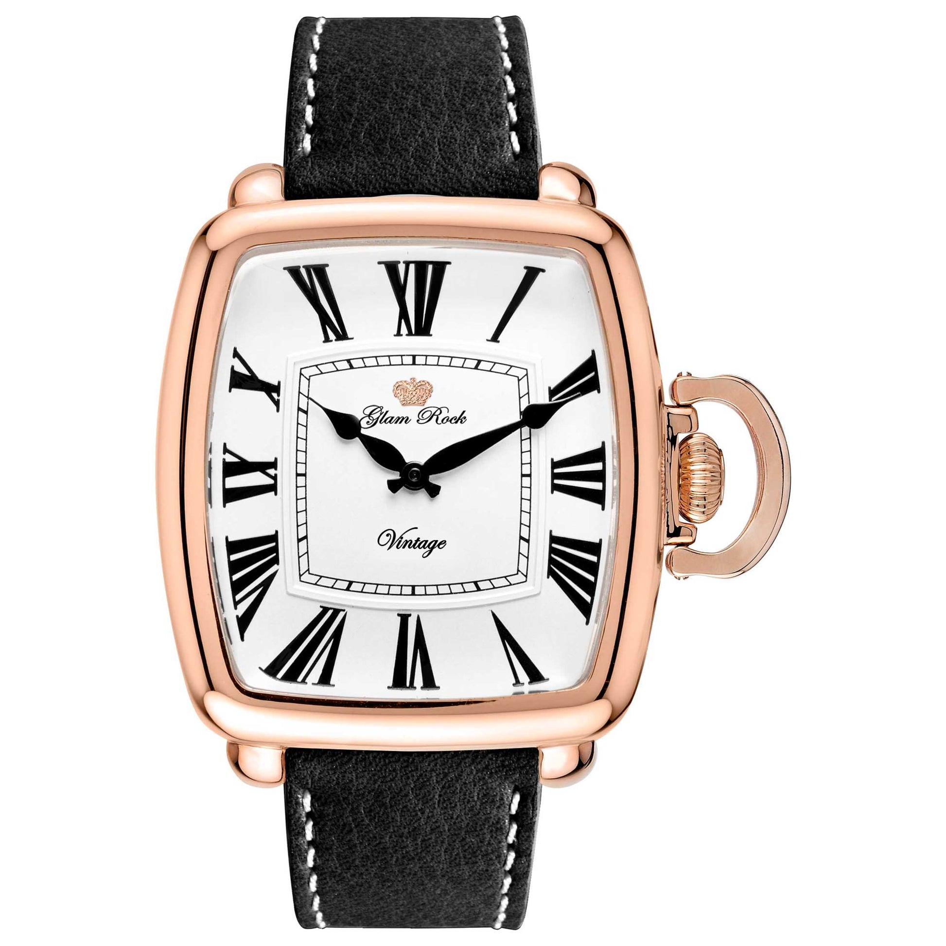 Front view of Glam Rock Vintage Men's Quartz Watch GR28030F