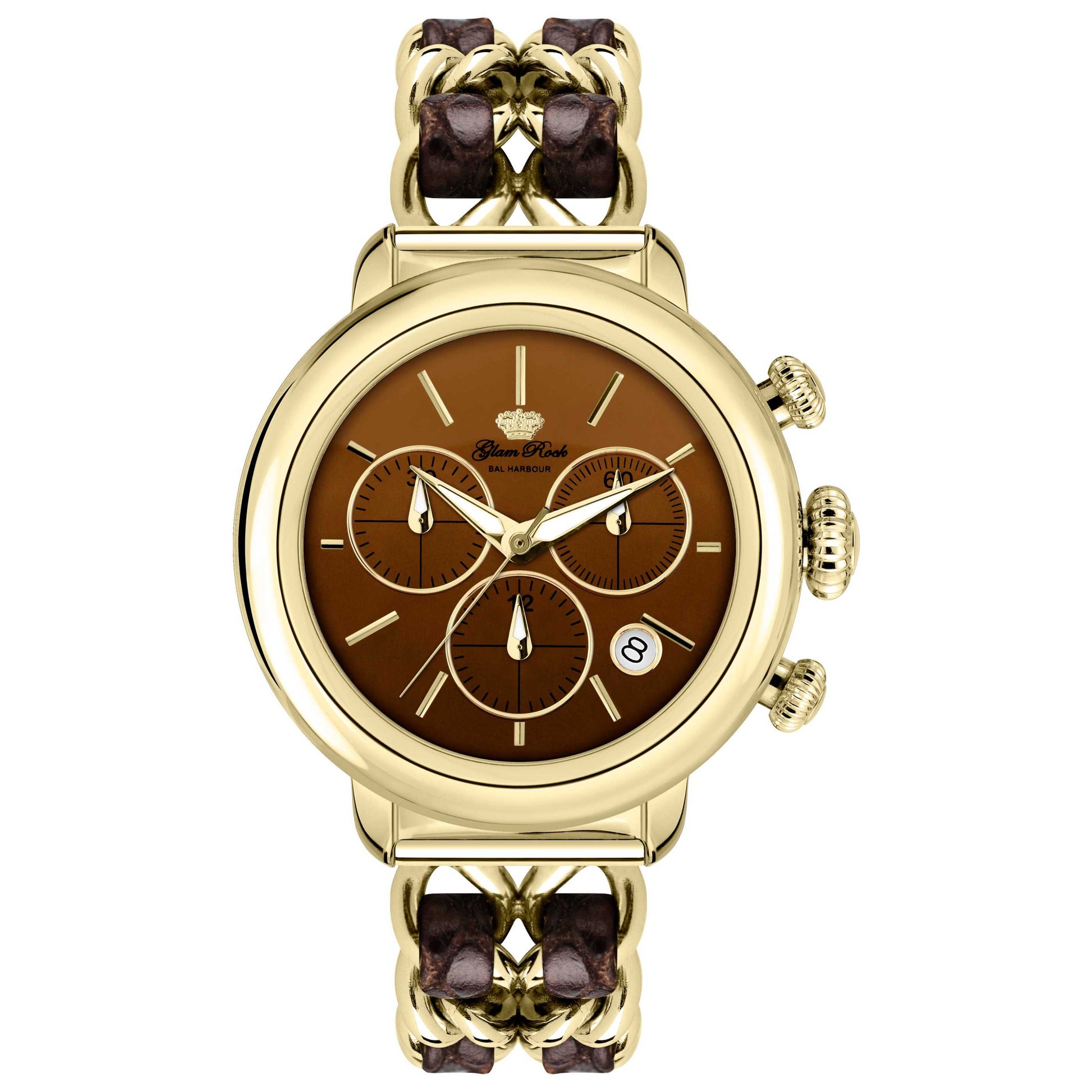 Front view of Glam Rock Bal Harbour Women's Quartz Watch GR77128N
